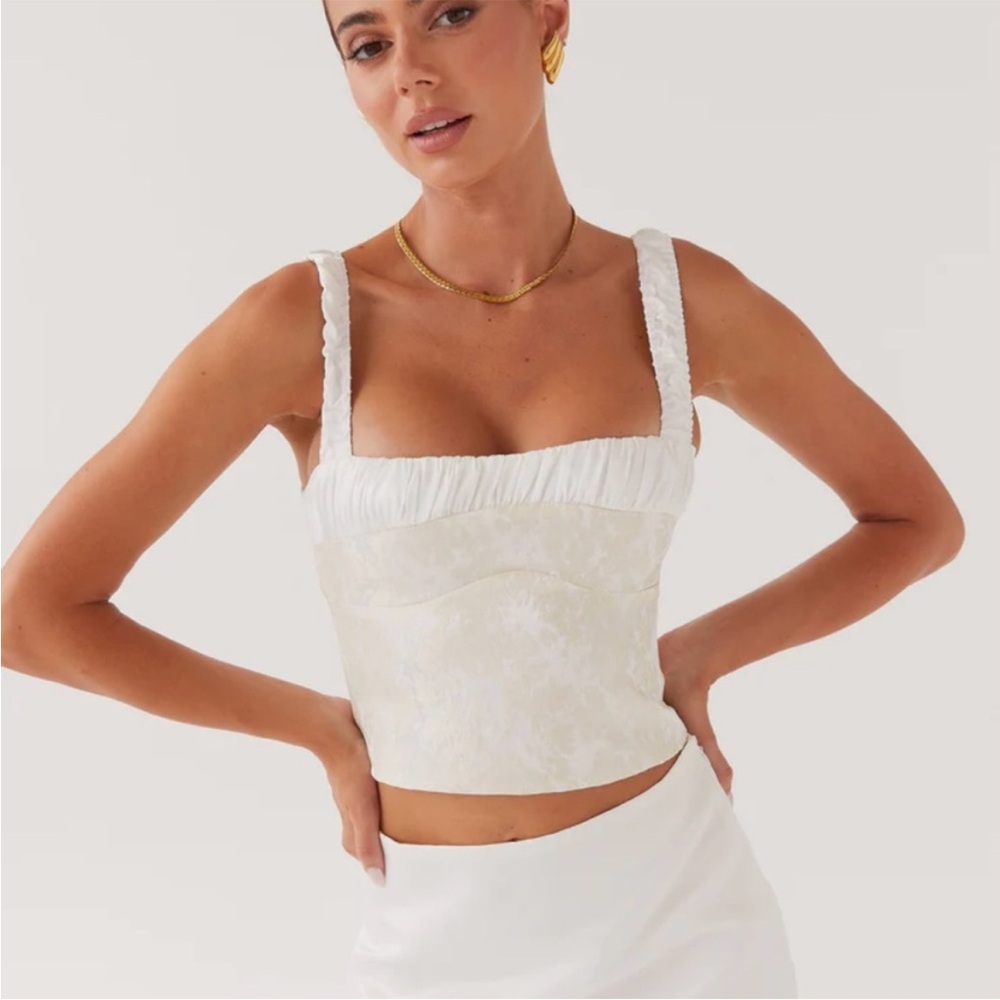 NWT Peppermayo two piece top and skirt set brand new cropped and satin - Picture 2 of 4